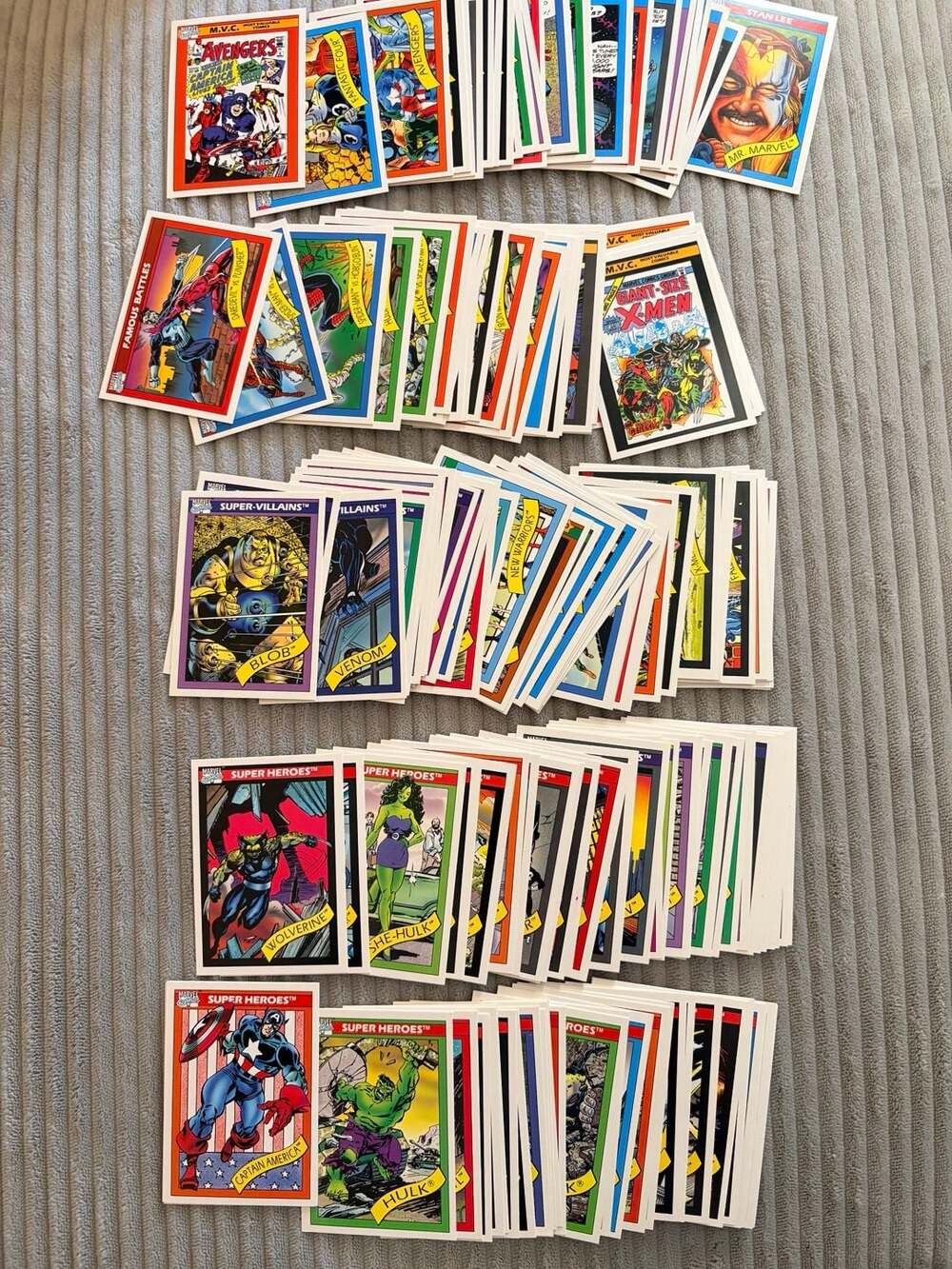 1990 Impel Marvel Universe Series 1 Trading Card Lot - Includes Stan Lee, Spider